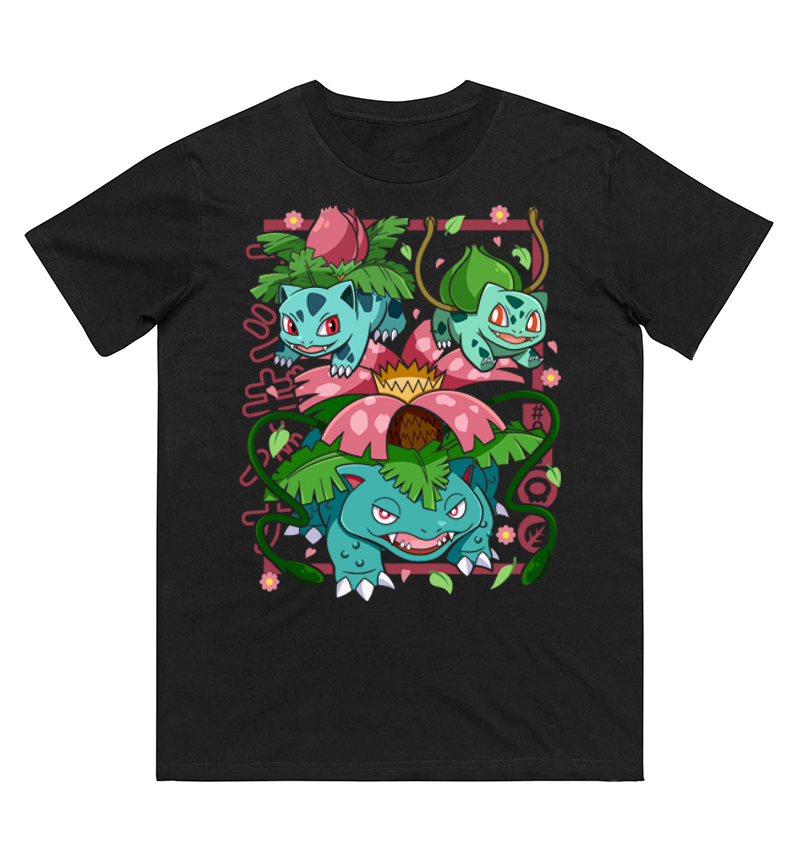 Women Fashion Evolution - Pokémon Bulbasaur Evolution Printed Pure Cotton