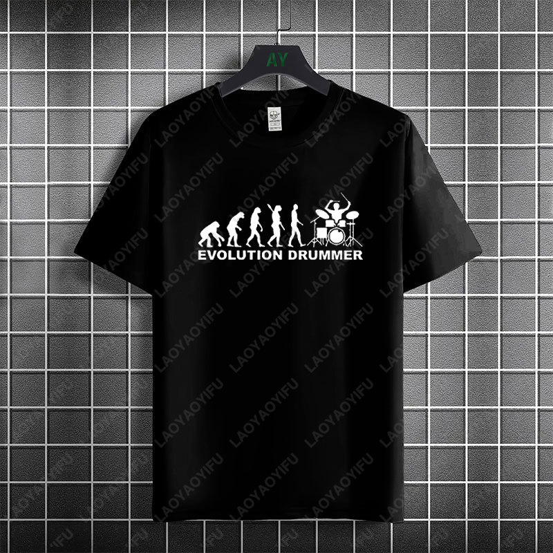 Women Fashion Evolution - Fashion Casual Evolution Drummer Graphic T-shirt