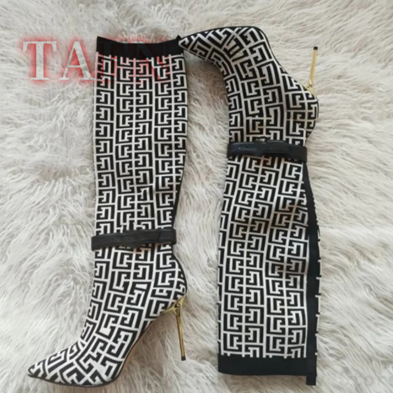 Women'S Fashion Socks - Women Stretch Sock Boots Fashion Monogram