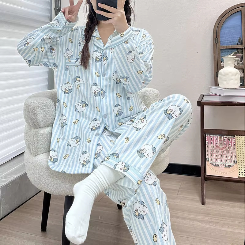 Women'S Fashion Pajamas - Kawaii Chiikawa Women's Sleepwear Homewear Set