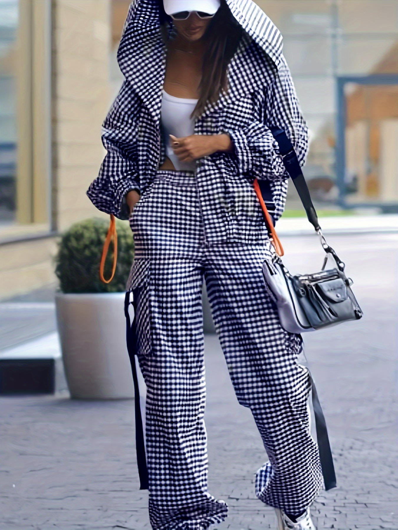 Women'S Fashion Zip Up Hoodies - Spring Autumn Casual Plaid Print Women's