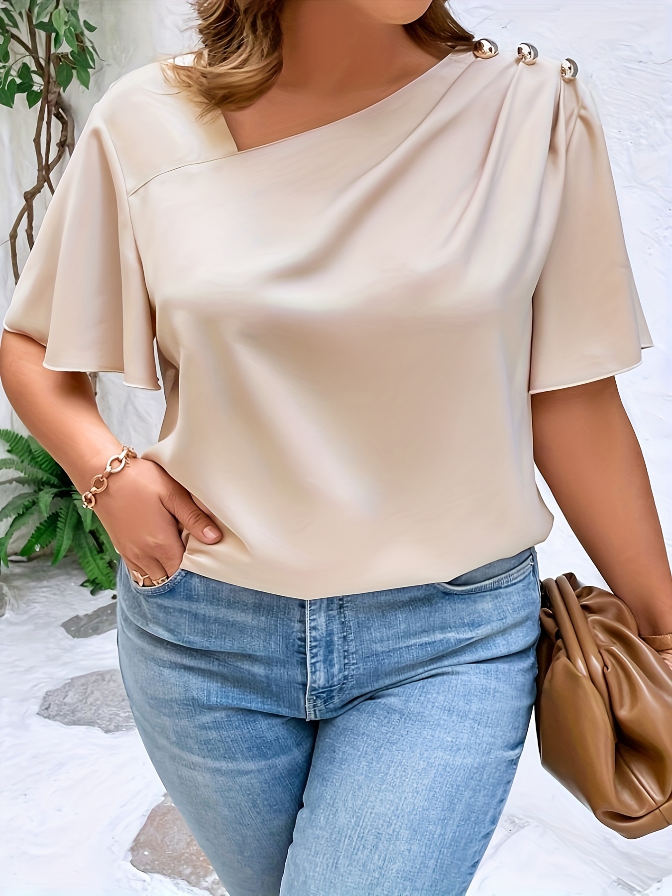 Women'S Fashion Jersey - Plus SizeTemperament Blouse Casual Loose Woman