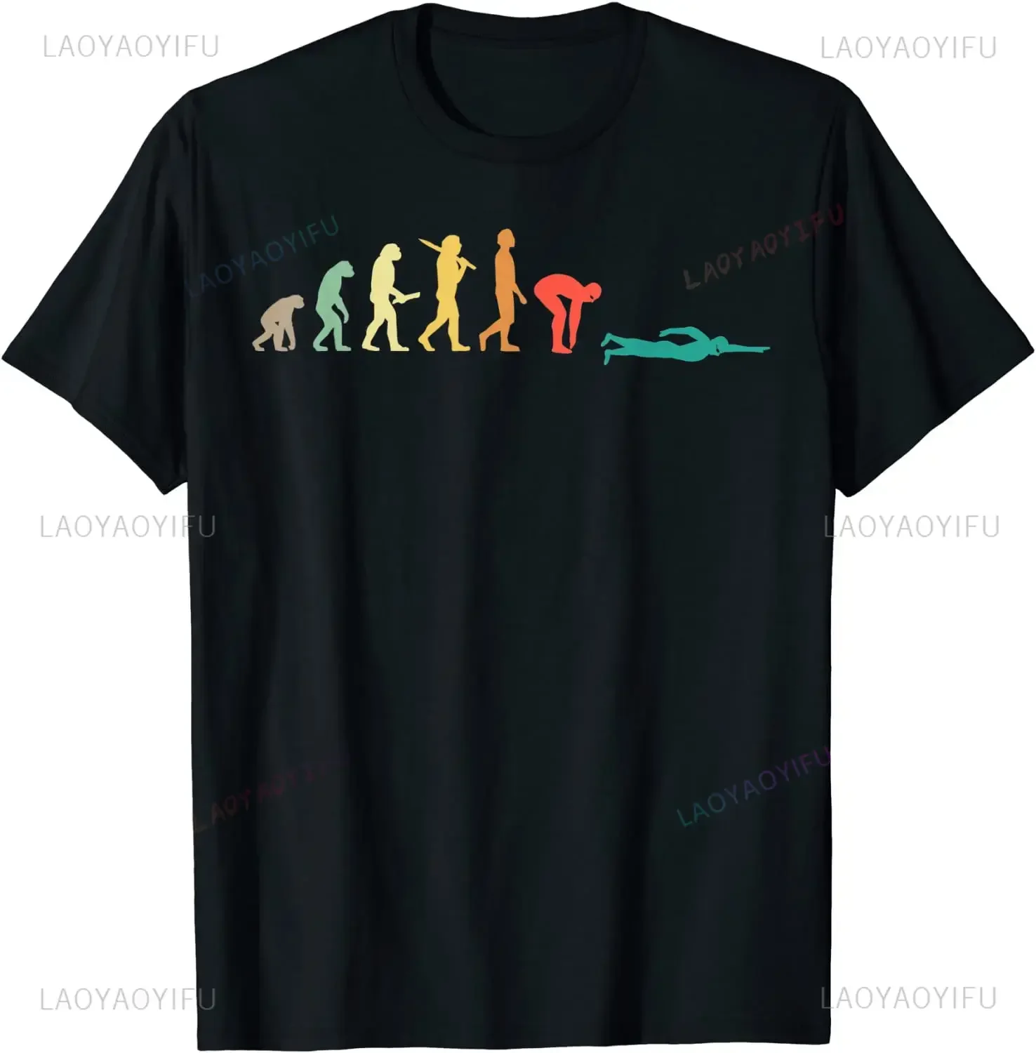 Women Fashion Evolution - Retro Graphic Swimming Evolution Gift for