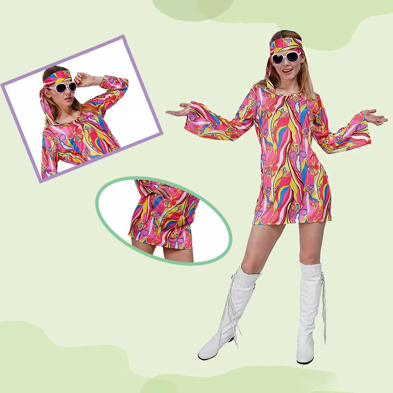Women'S Fashion In The 1960S - Hippie Cosplay Costumes 1960s Hippie Adult