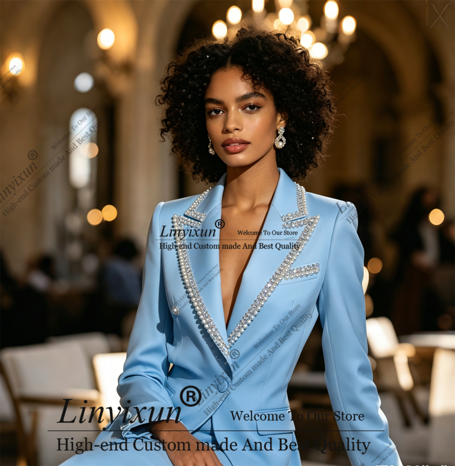 Women'S Fashion Jersey - Exquisite Rhinestones Women's Suits Fashion Blazer