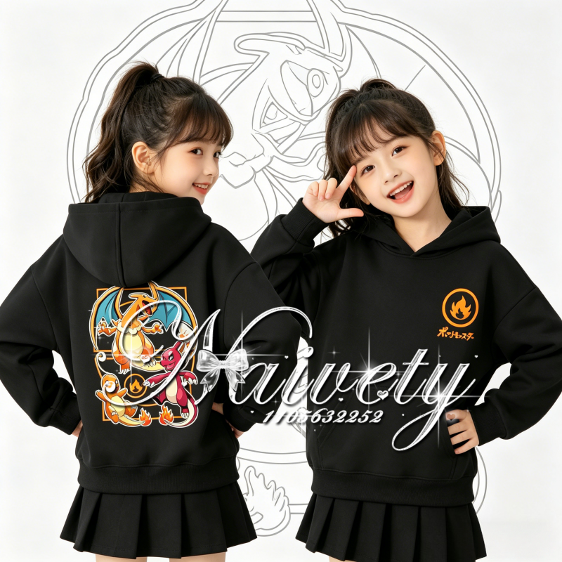 Women Fashion Evolution - 2026 Autumn Winter Pokemon Hoodie Charizard