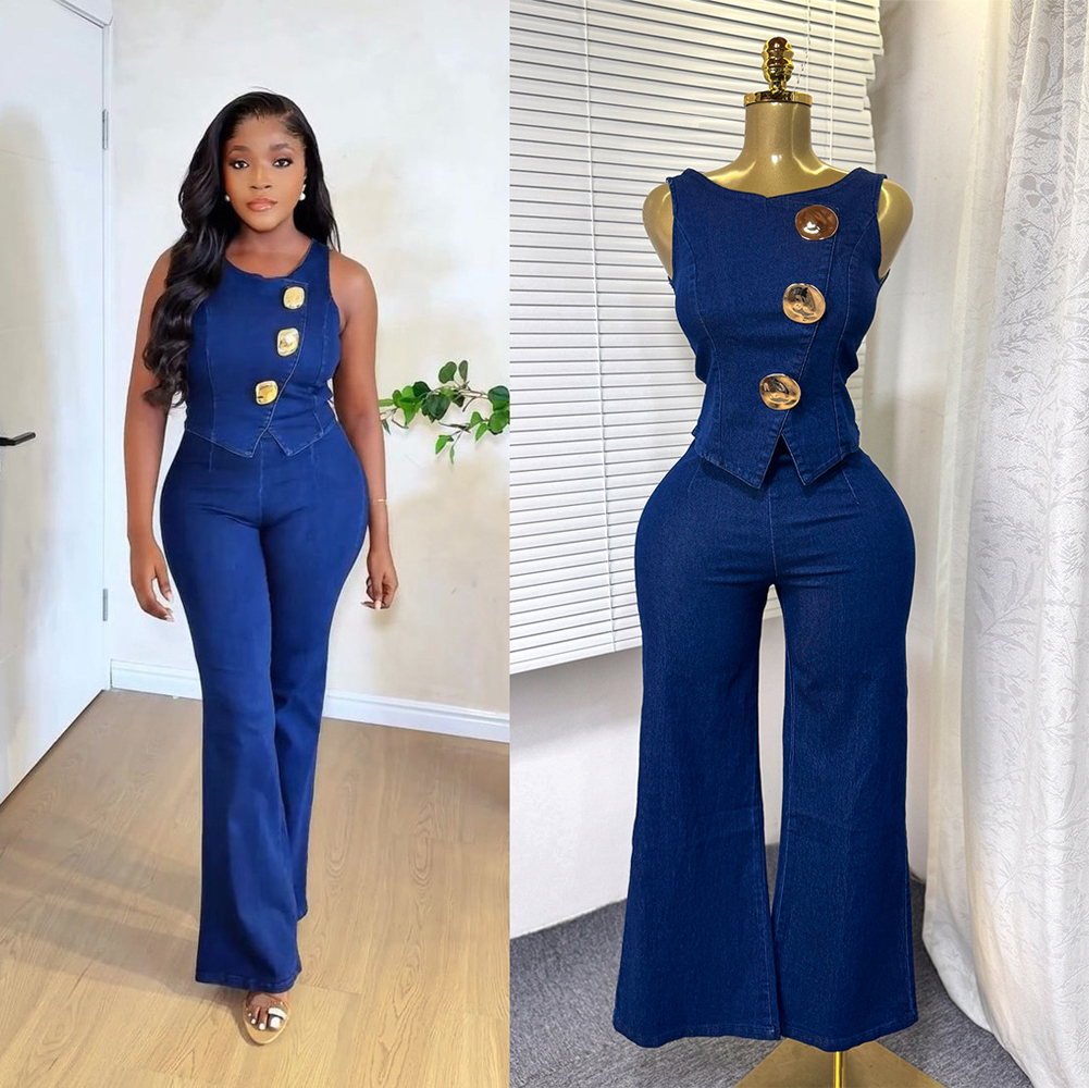 Fashion Denim Women Loungewear - مراجعة Women Fashion Jeans Top وسعره