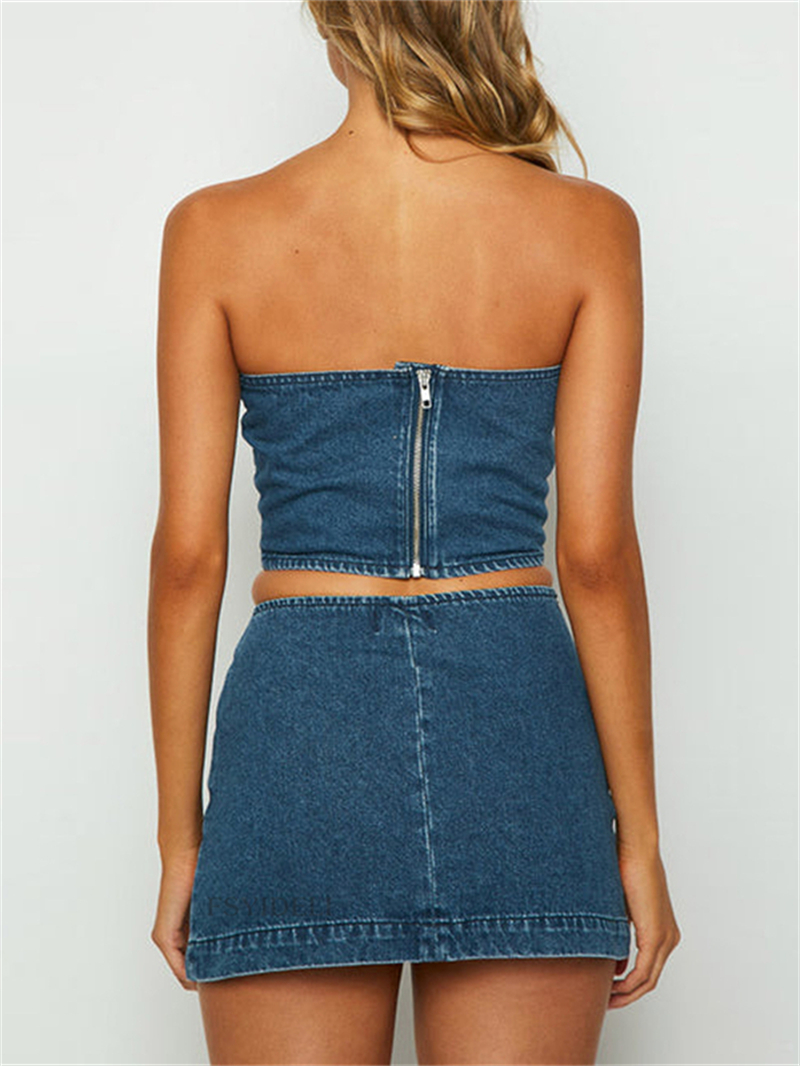 Sexy Denim 2 Piece Sets Women  - مراجعة Women Fashion Jeans Top وسعره