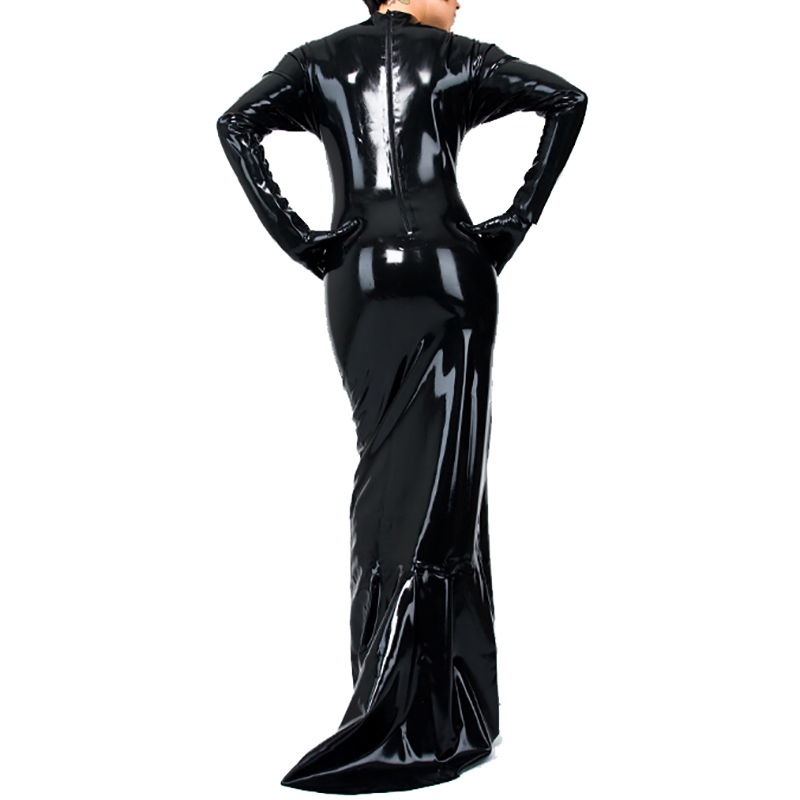 Black Long Sleeves Sexy Latex  - مراجعة Bodycon Dress Women وسعره