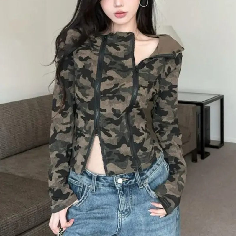 Women Camo Zip-up Hoodie Cropp - مراجعة Women'S Fashion Zip Up Hoodies وسعره