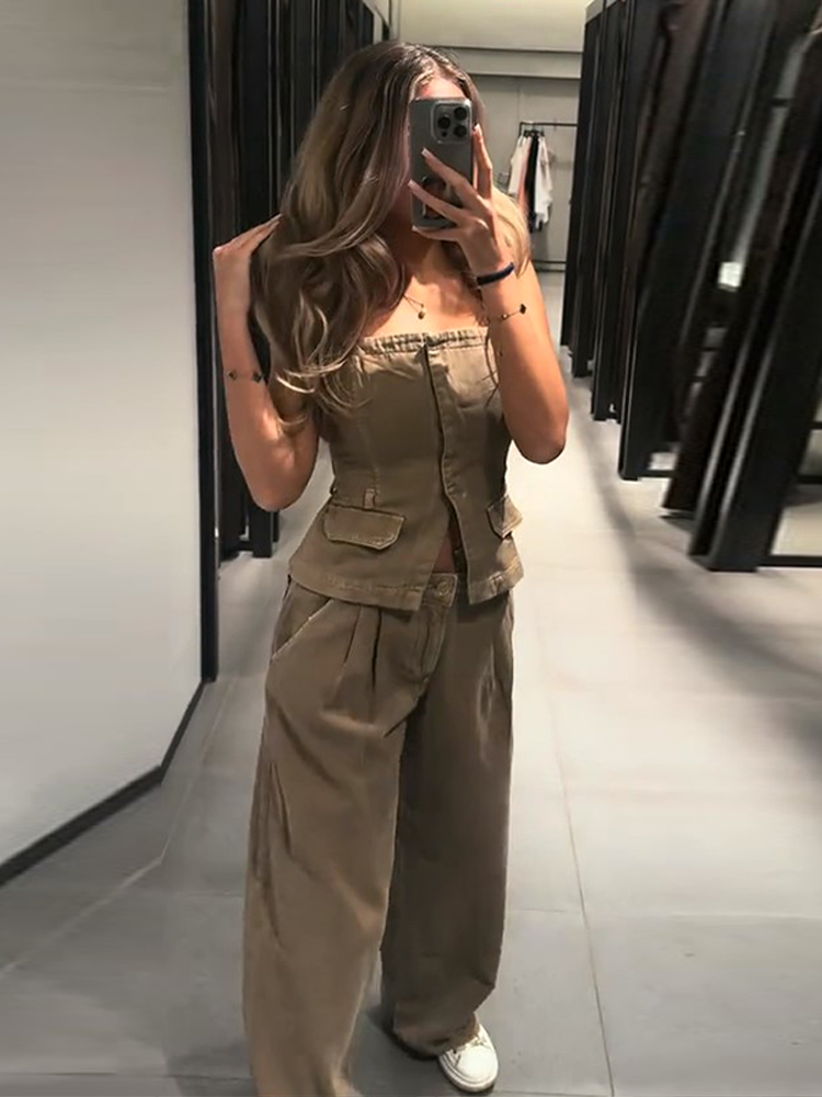 Y2k Women's Chest Wrap Vest Pa - مراجعة Women Fashion Jeans Top وسعره