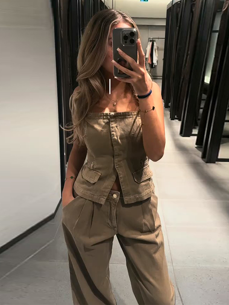 Y2k Women's Chest Wrap Vest Pa - مراجعة Women Fashion Jeans Top وسعره