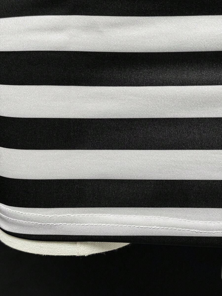 Black And White Striped Asymme - مراجعة Bodycon Dress Women وسعره