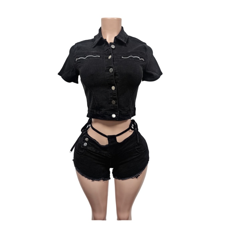 Sexy Denim 2 Piece Sets Women  - مراجعة Women Fashion Jeans Top وسعره
