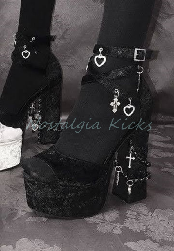 Gothic Black Velvet Platform H - مراجعة Women'S Fashion Q وسعره