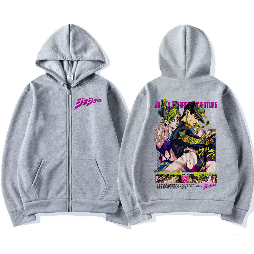 Anime Jojo Bizarre Adventure Z - مراجعة Women'S Fashion Zip Up Hoodies وسعره