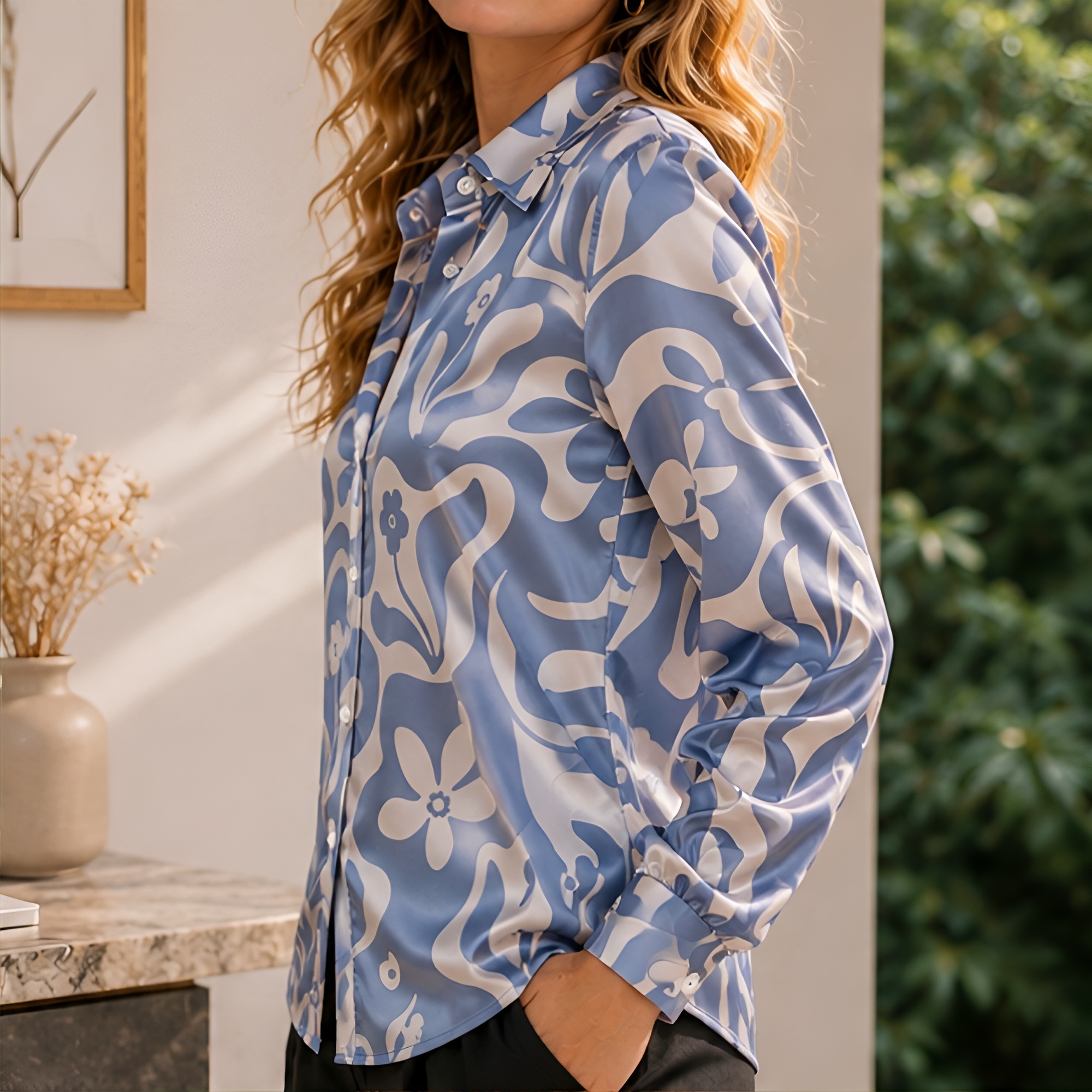 Women Green Satin Blouse White - مراجعة Women'S Fashion Q وسعره