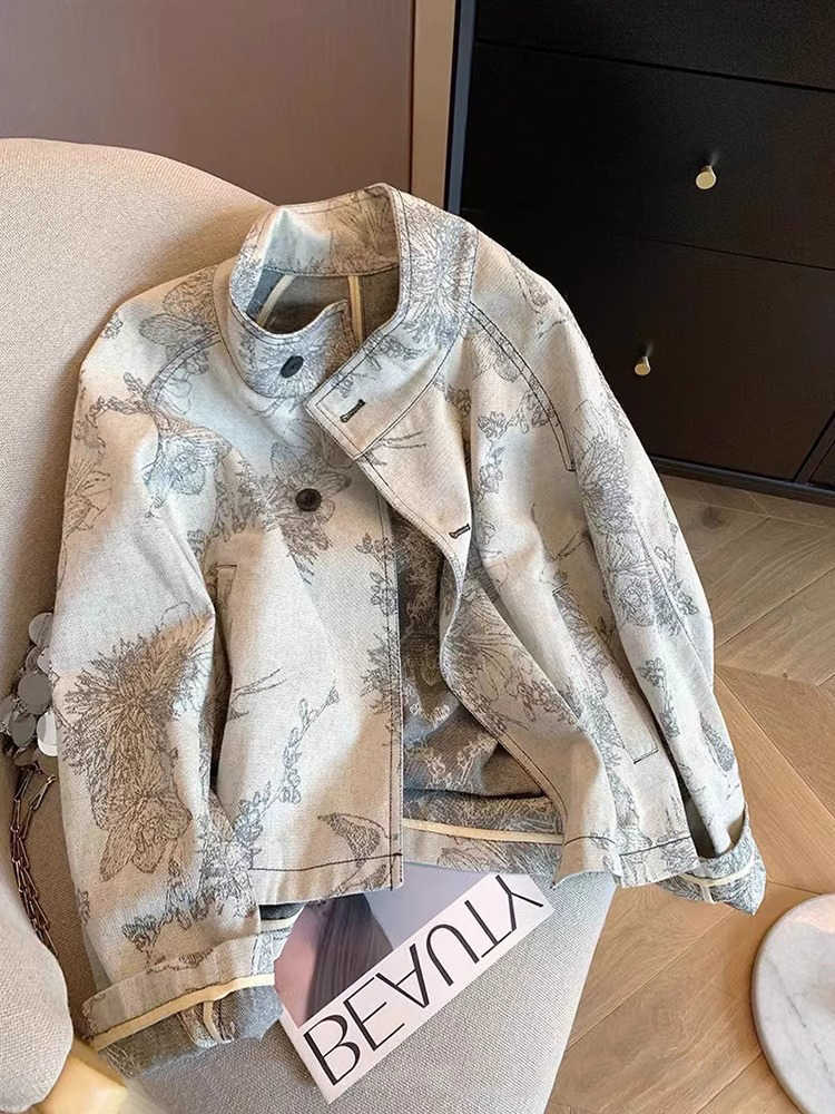 Women Light Grey Print Denim J - مراجعة Women Fashion Jeans Top وسعره