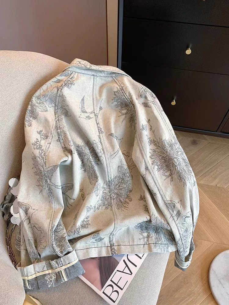 Women Light Grey Print Denim J - مراجعة Women Fashion Jeans Top وسعره