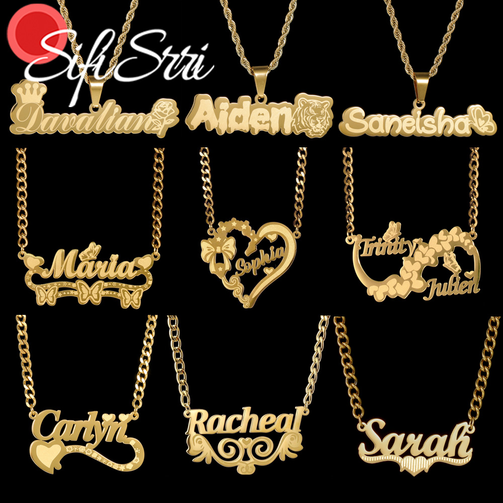 Sifisrri Custom Name Necklace  - مراجعة Women'S Fashion Labels وسعره