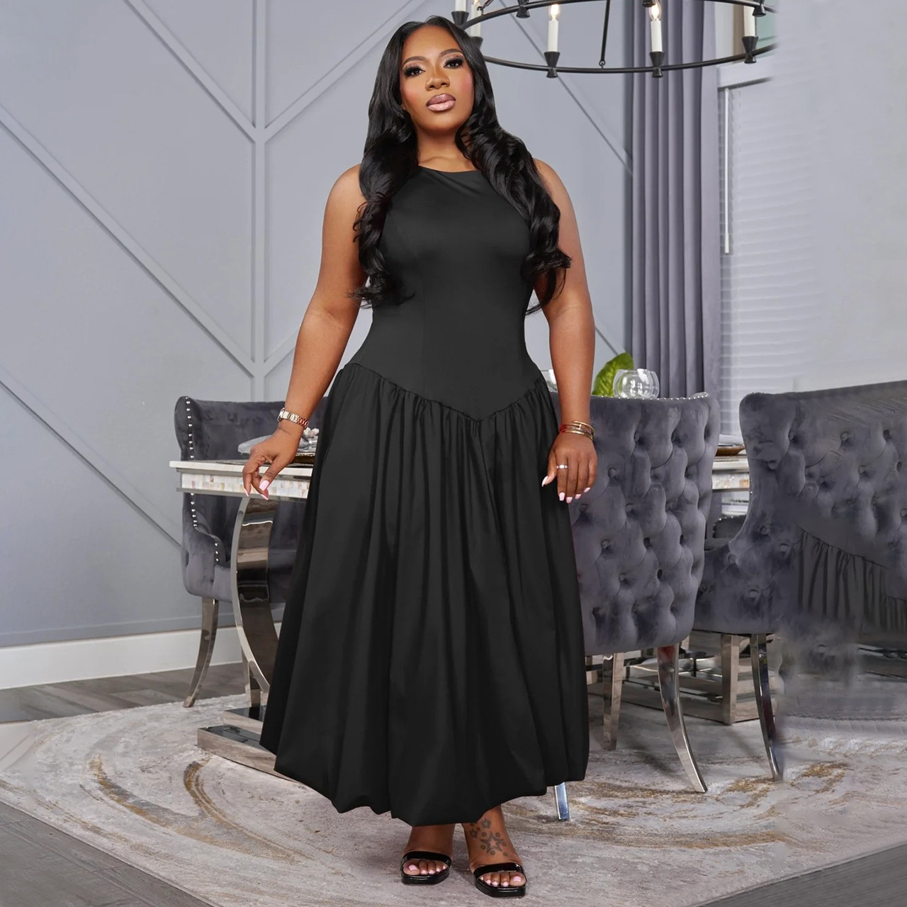 Women's plus Size Round neck L - مراجعة Bodycon Dress Women وسعره