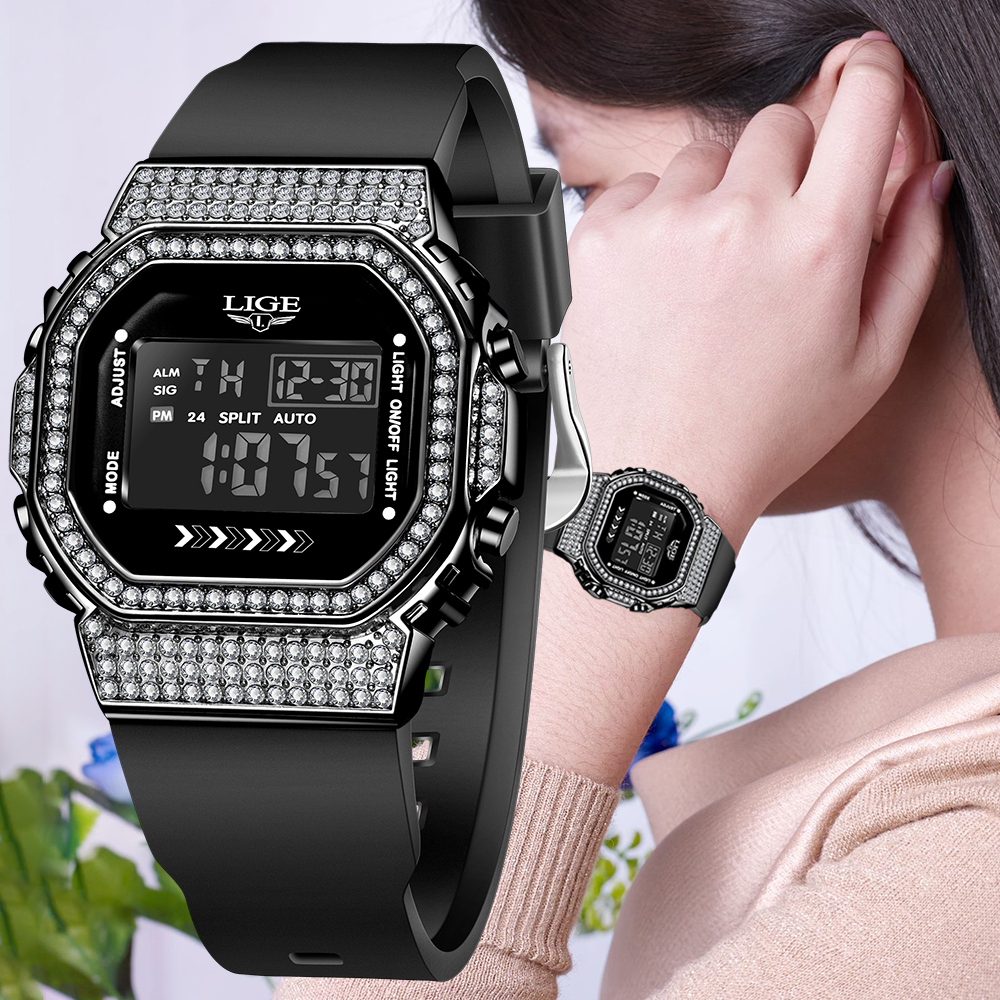 LIGE Diamond Dial Watch Women  - مراجعة Women Fashion Zone وسعره