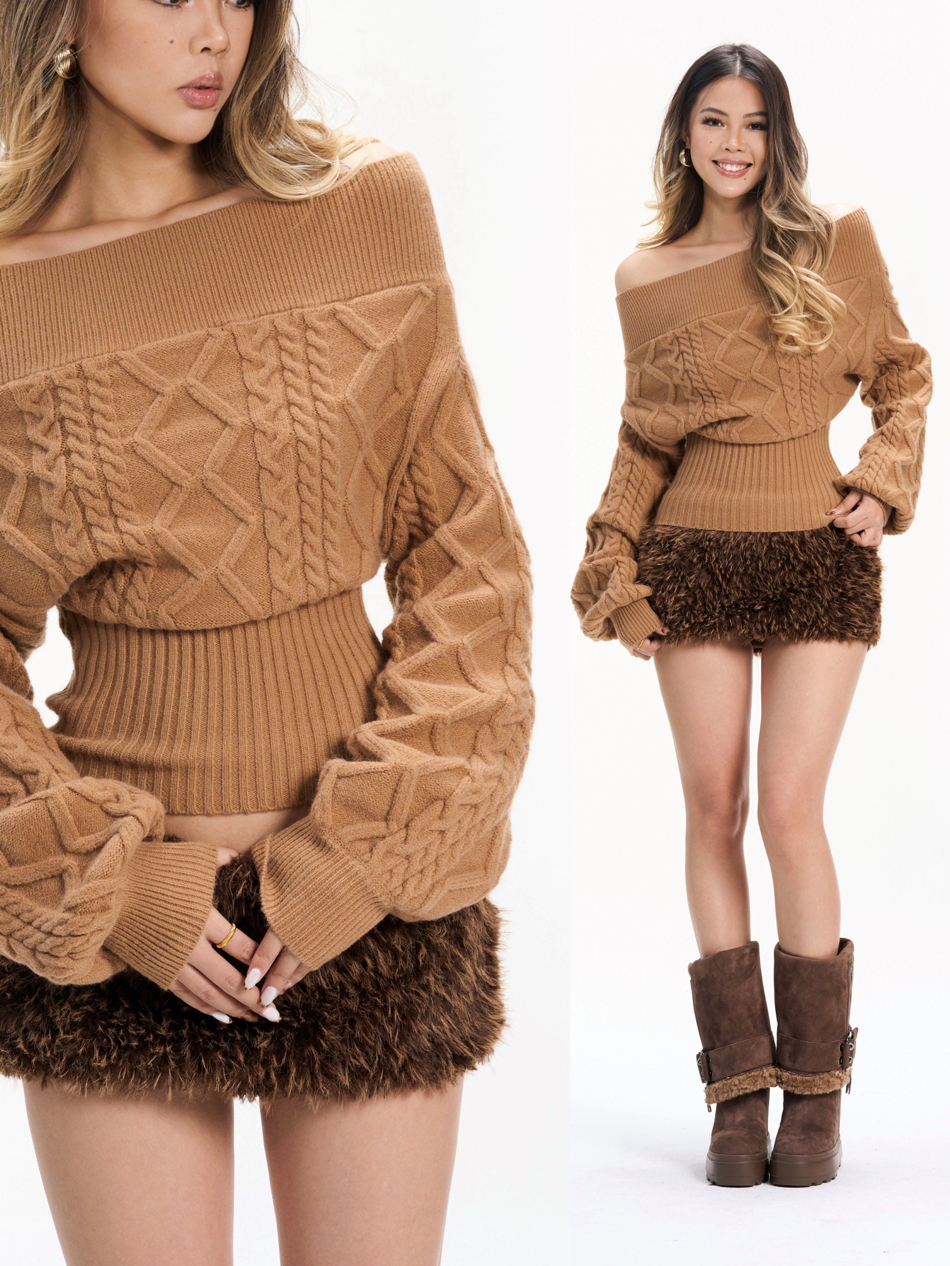 Thickly woven Z-pattern camel  - مراجعة Women Fashion Zone وسعره