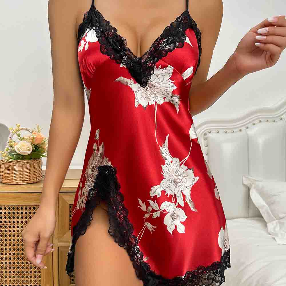 New Ice Silk Sleeping Skirt Th - مراجعة Women'S Fashion Pajamas وسعره