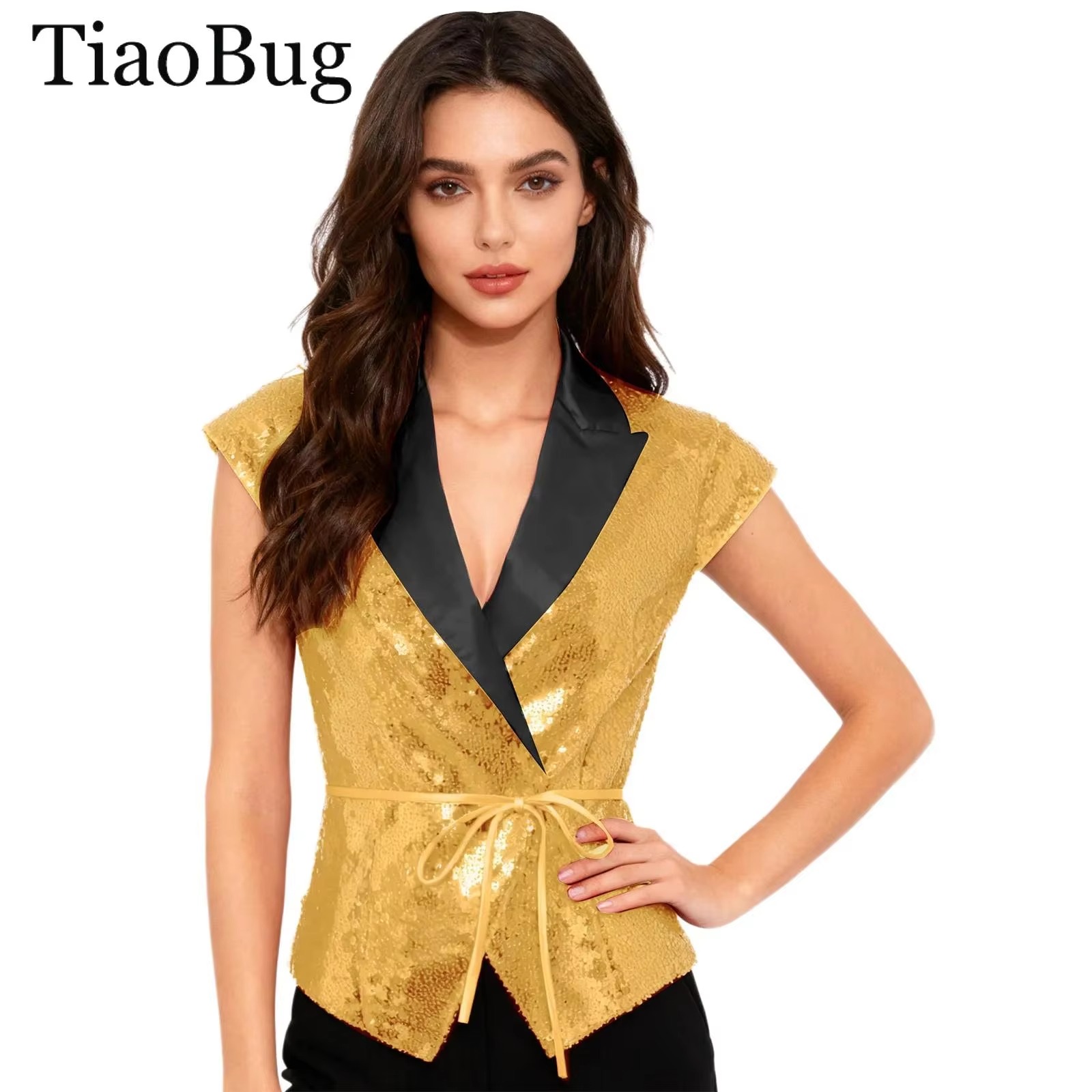 Women Sequin Vest V-neck Label - مراجعة Women'S Fashion Labels وسعره