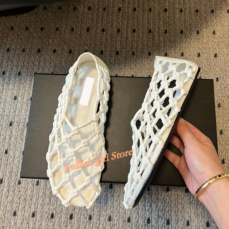 French Woven Mesh Hollow flat  - مراجعة Women'S Fashion Q وسعره