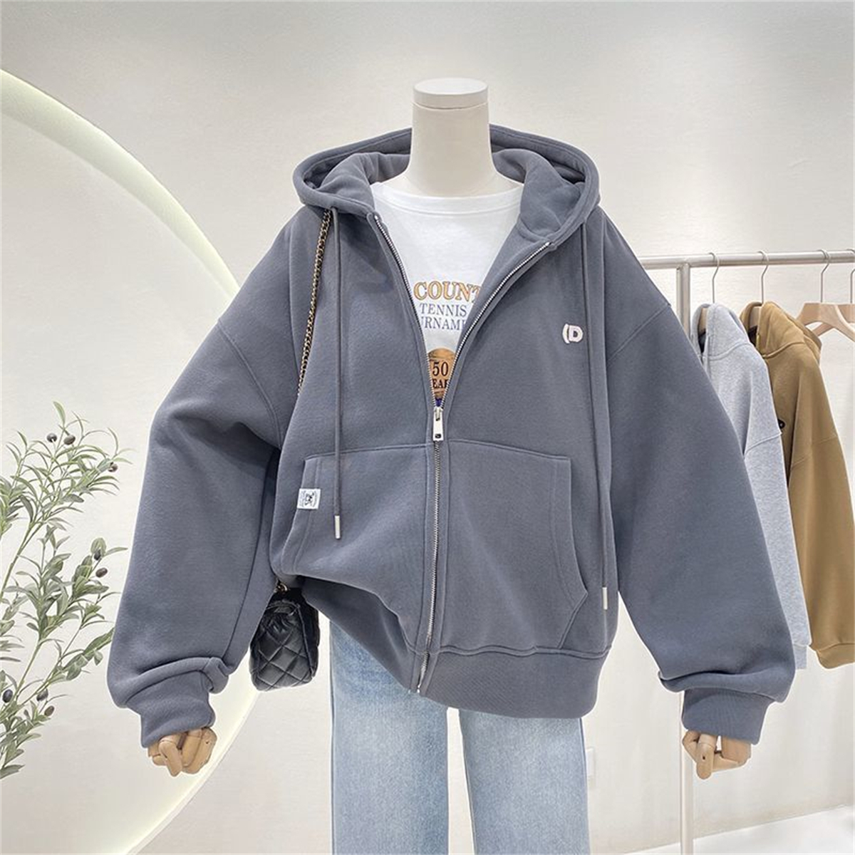 Fashion Autumn Solid Hoodie Sw - مراجعة Women'S Fashion Zip Up Hoodies وسعره