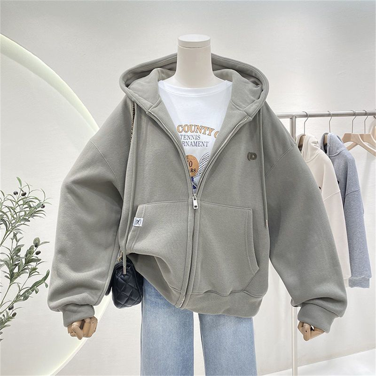 Fashion Autumn Solid Hoodie Sw - مراجعة Women'S Fashion Zip Up Hoodies وسعره