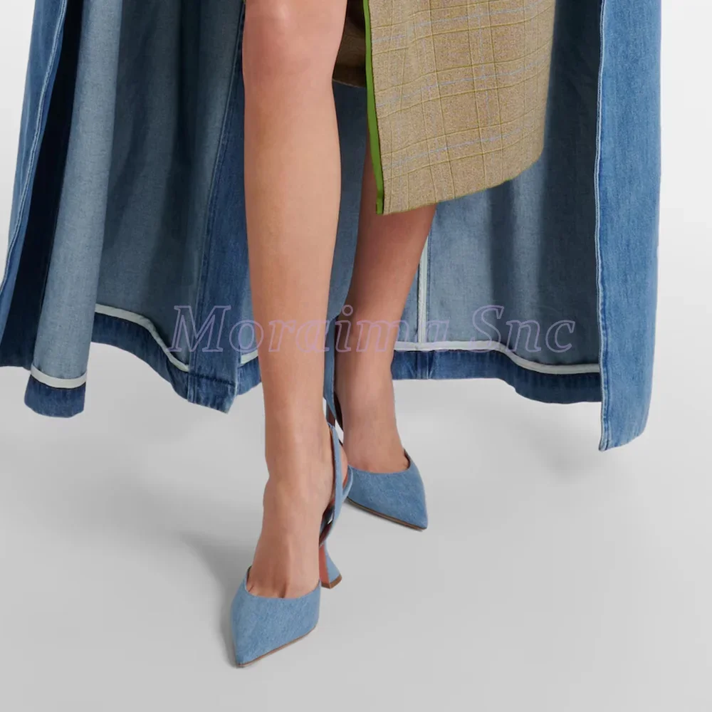 Denim Pointed Toe Sandals Wine - مراجعة Women'S Fashion Q وسعره