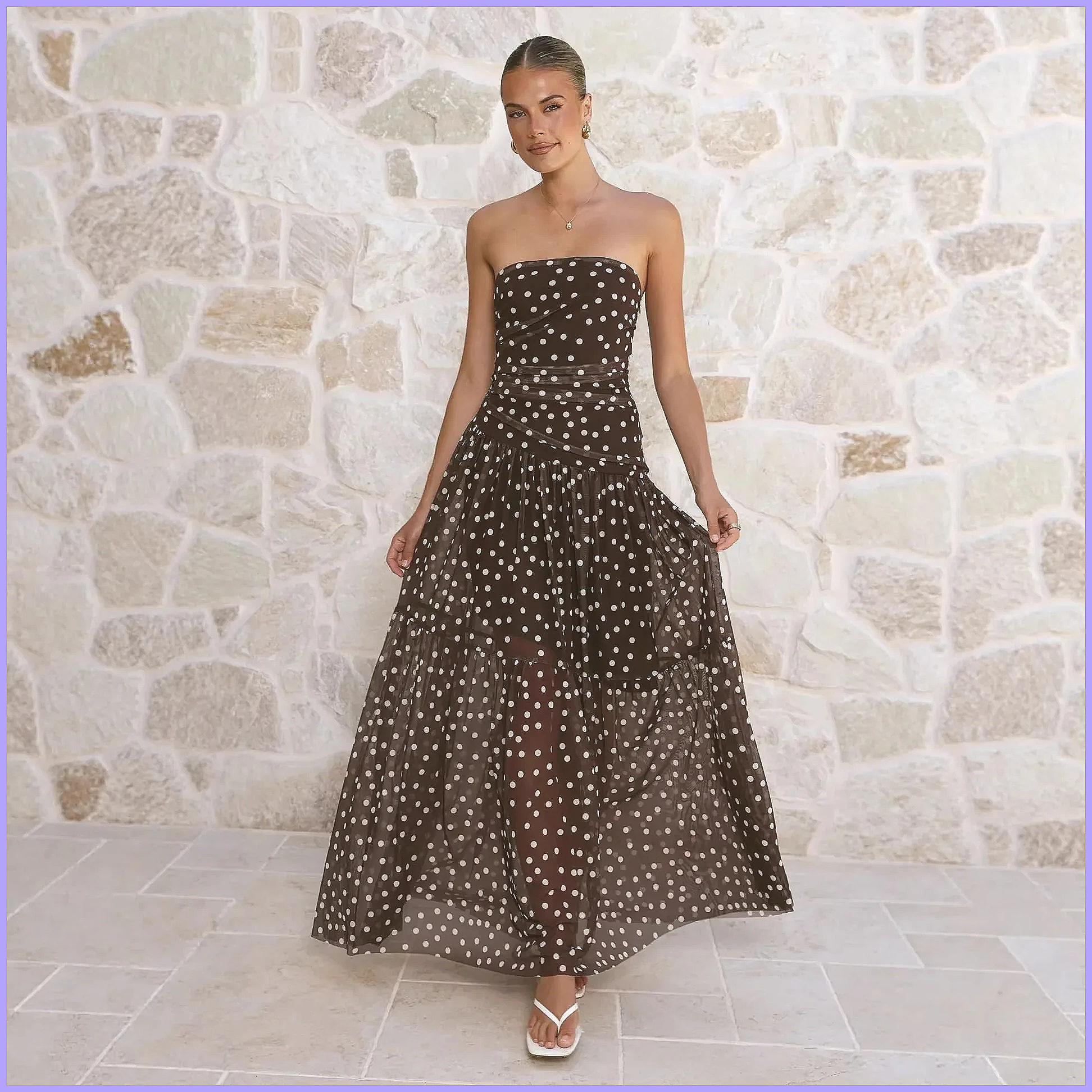 Polka Dot Strapless Bodycon Dr - مراجعة Bodycon Dress Women وسعره