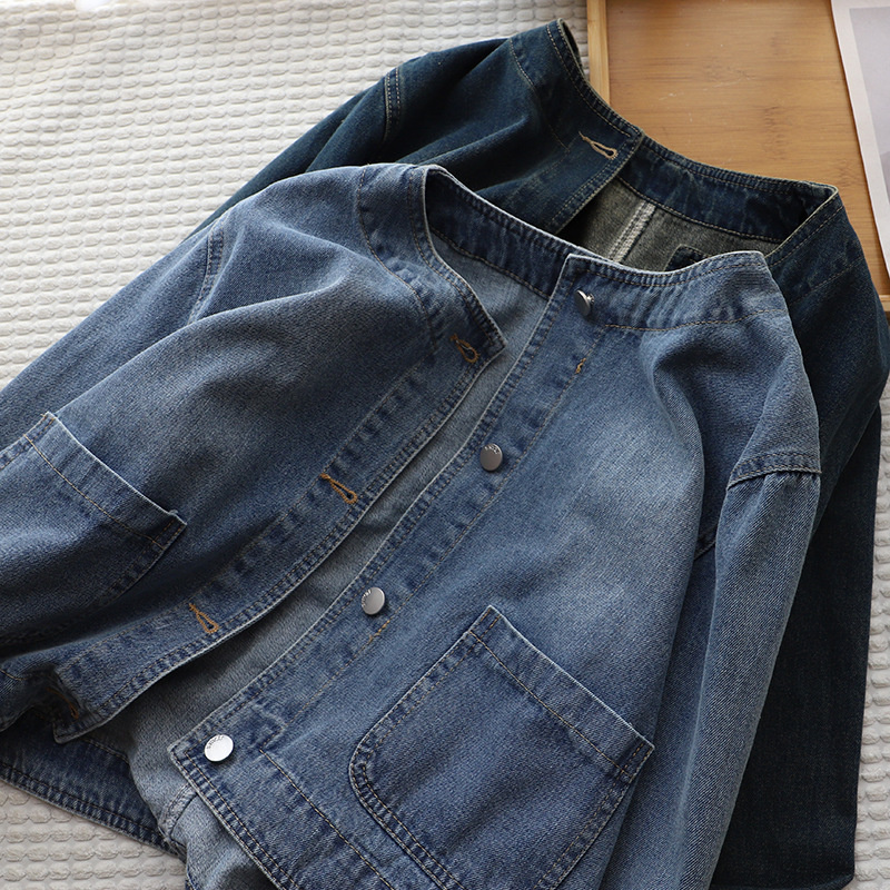 Fashion O-neck Denim Jacket Wo - مراجعة Women Fashion Jeans Top وسعره