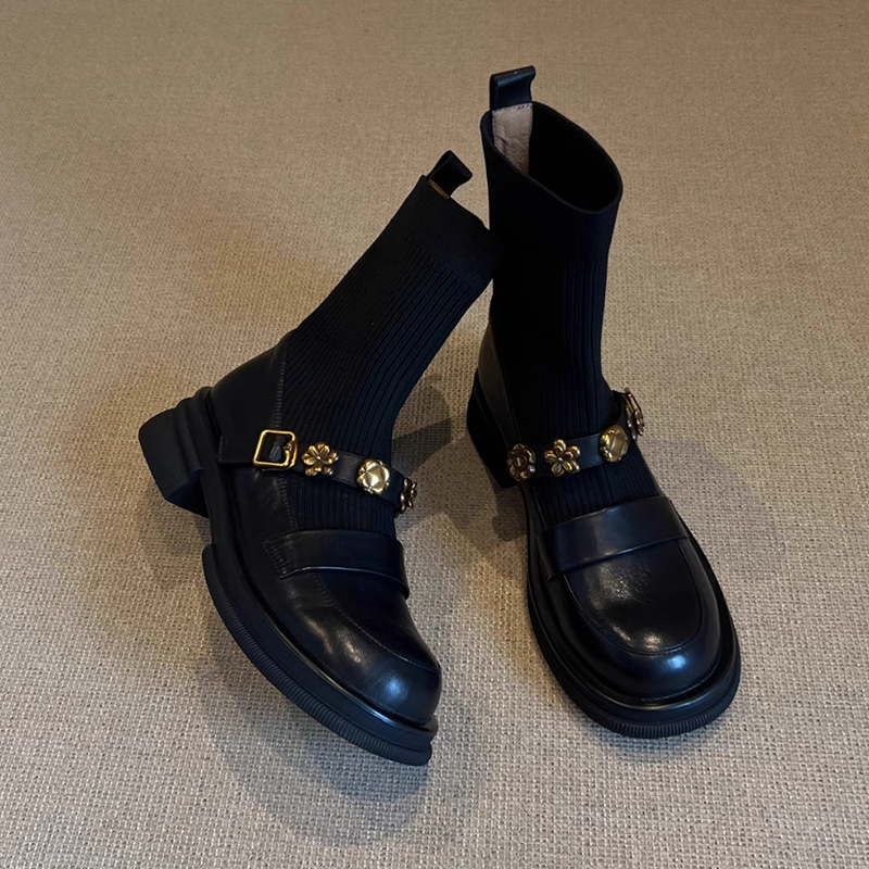Flower Women's Ankle Boots Fla - مراجعة Women'S Fashion Socks وسعره