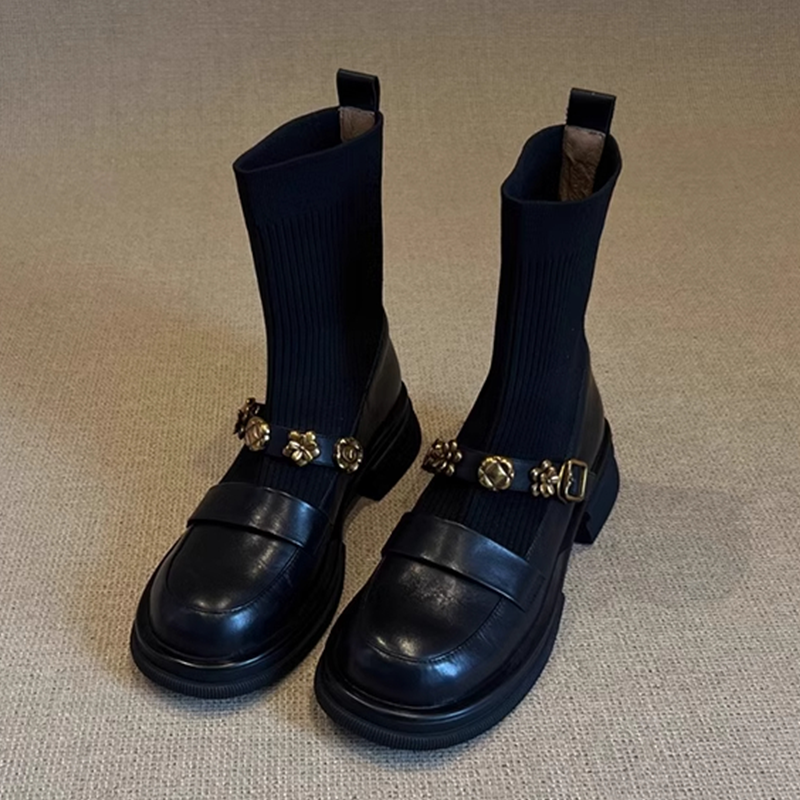 Flower Women's Ankle Boots Fla - مراجعة Women'S Fashion Socks وسعره