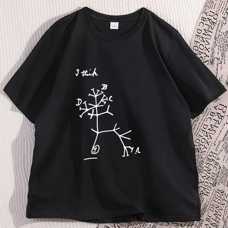 I Think Darwin T-Shirt Funny E - مراجعة Women Fashion Evolution وسعره