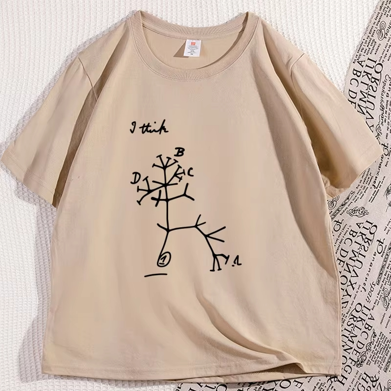 I Think Darwin T-Shirt Funny E - مراجعة Women Fashion Evolution وسعره