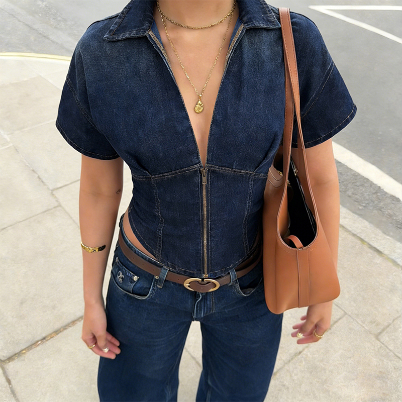 Trendix Women's Denim Crop Top - مراجعة Women Fashion Jeans Top وسعره