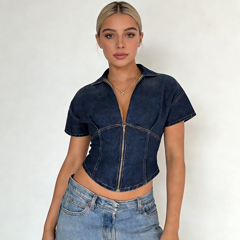 Trendix Women's Denim Crop Top - مراجعة Women Fashion Jeans Top وسعره