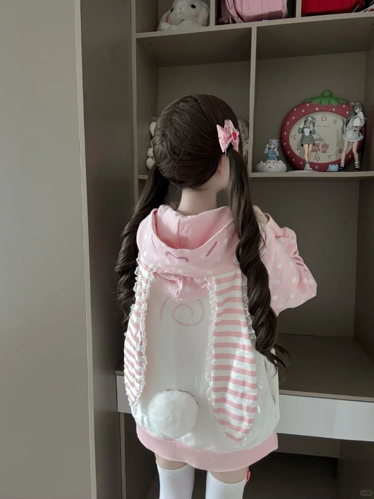 Japanese Sweet Kawaii Hooded C - مراجعة Women'S Fashion Zip Up Hoodies وسعره