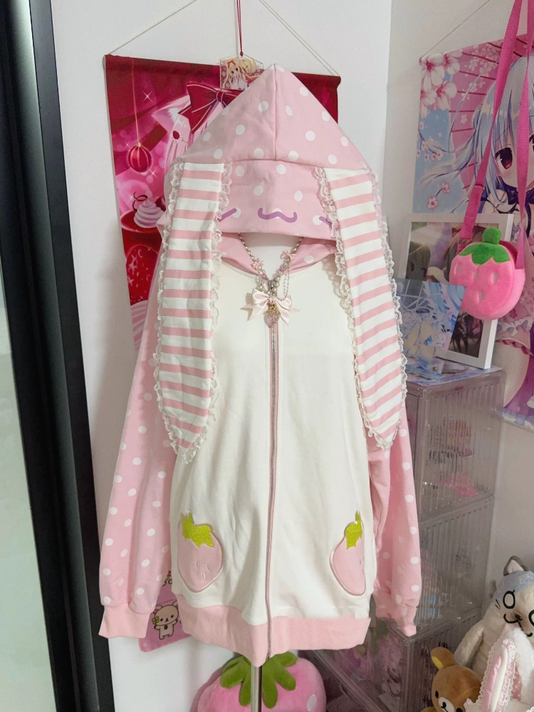 Japanese Sweet Kawaii Hooded C - مراجعة Women'S Fashion Zip Up Hoodies وسعره
