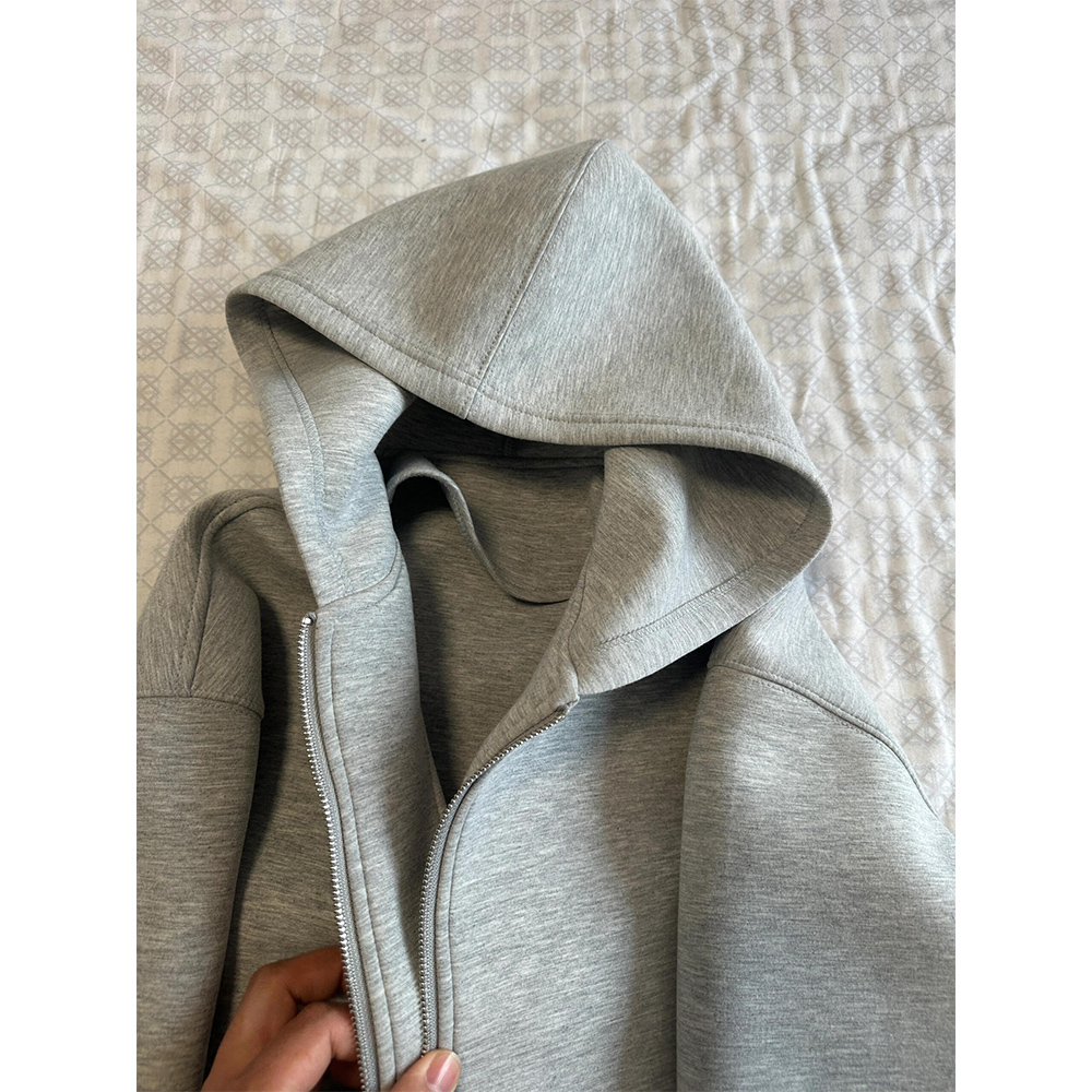 Women's Grey Hooded Coat Solid - مراجعة Women'S Fashion Zip Up Hoodies وسعره